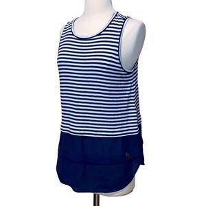 Michael Kors - Women’s Navy & White Stripped Tank Top - Layered Look sz S
